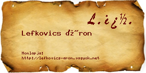 Lefkovics Áron névjegykártya